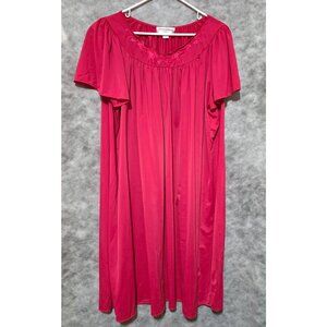 Vintage Miss Elaine Nightgown Very Pink XXL 2XL Nylon - Free Shipping